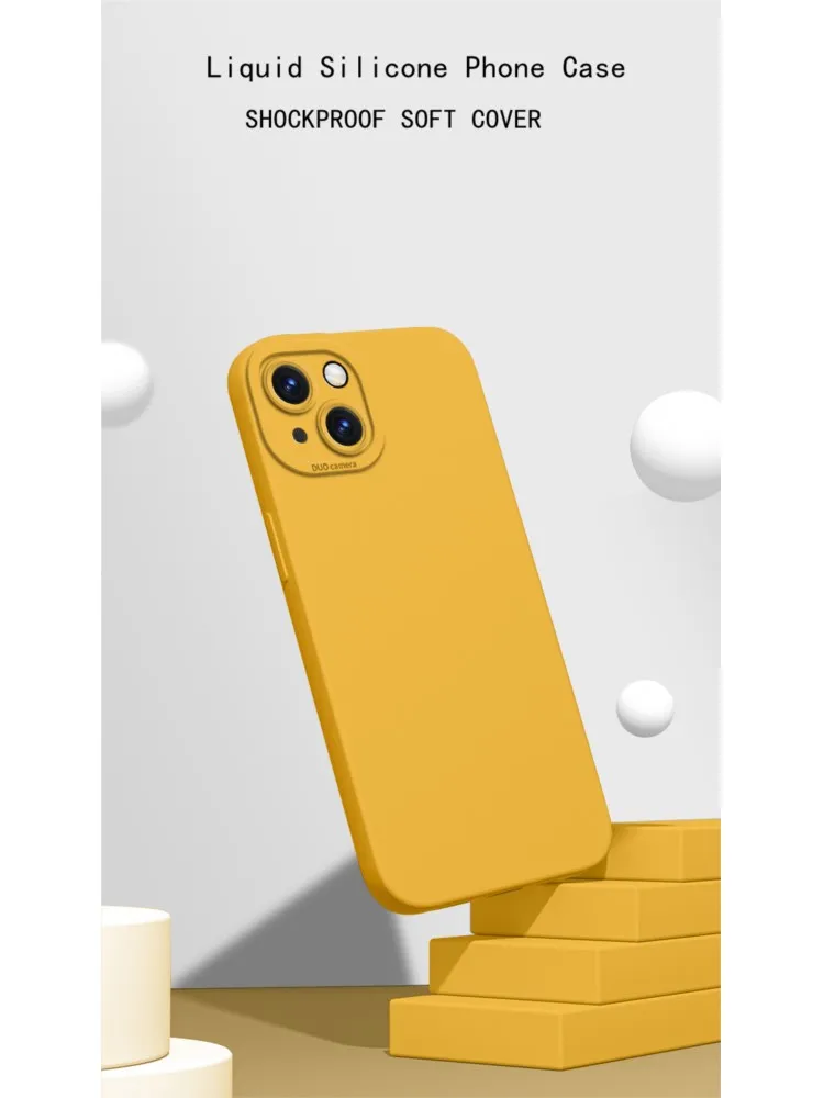 Pluis beschermende zachte vloeibare siliconen telefoonhoes voor iPhone 17 Air 16E 16 15 14 13 12 11 Pro Max Plus Mini volledige schokbestendige hoes - afbeelding 2
