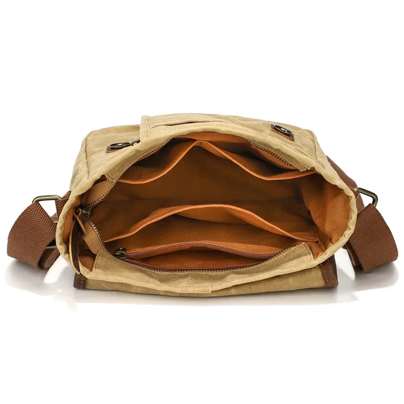 2025 Men Waterproof Canvas&Leather Bags