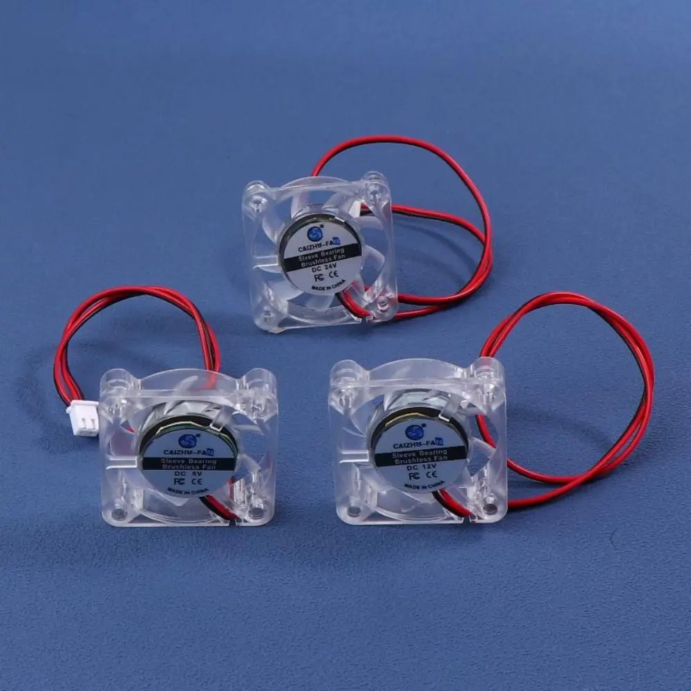 5/12/24V 3D Printer Cooling Fan Transparent Housing Brushless Motor DC Cooling Fan Heat Dissipation Quiet Brushless Cooling Fan