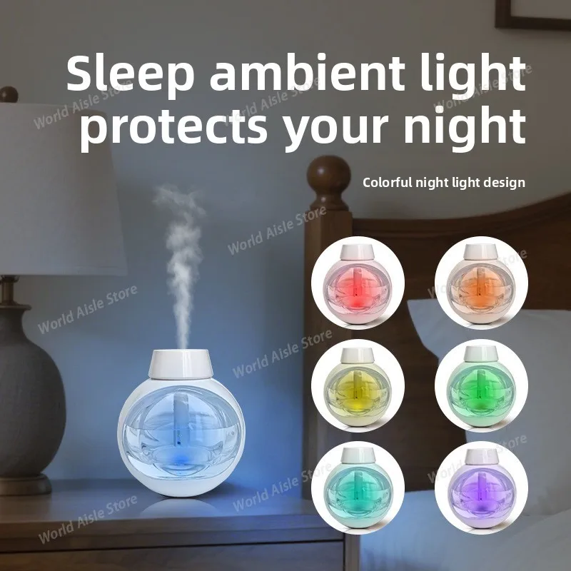 USB Mini Humidifier Colorful Ambient Light Home Small Desktop Office Aromatherapy Humidifier Compact and Portable