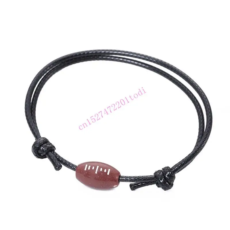 M76B Adjustable Braided Rope Bracelet with Ball Charm Basketball Bracelet for Sport
