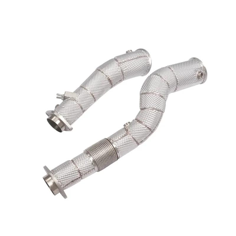 Car Racing Downpipe for BMW M2 M3 M4 G87 G80 G82 3.0T Stainless Steel Performance Exhaust Pipes Header with Heat Shield