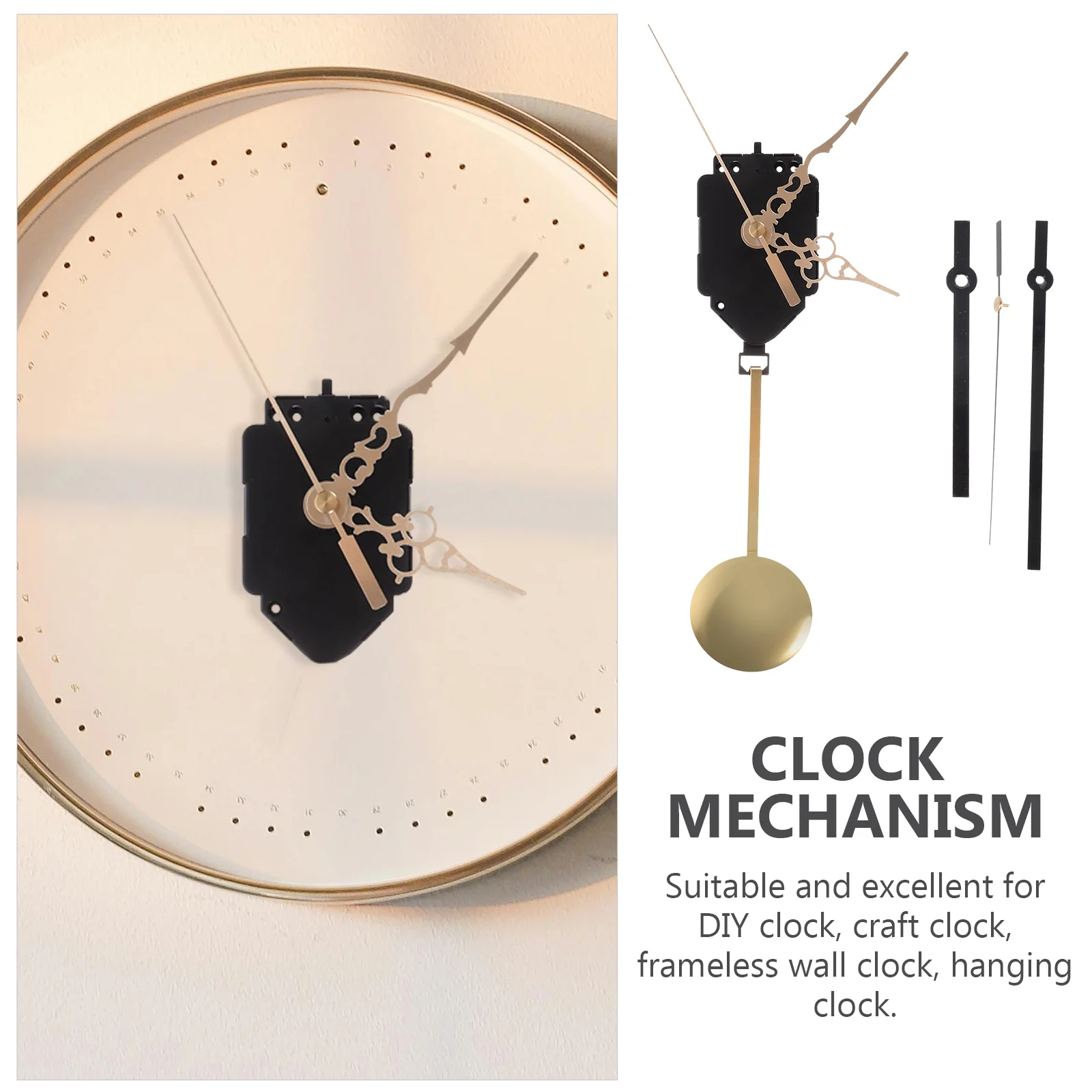Quartz Pendulum Clock Movement Mechanism Kit 3d Hands Parts Repair High-torque Metal