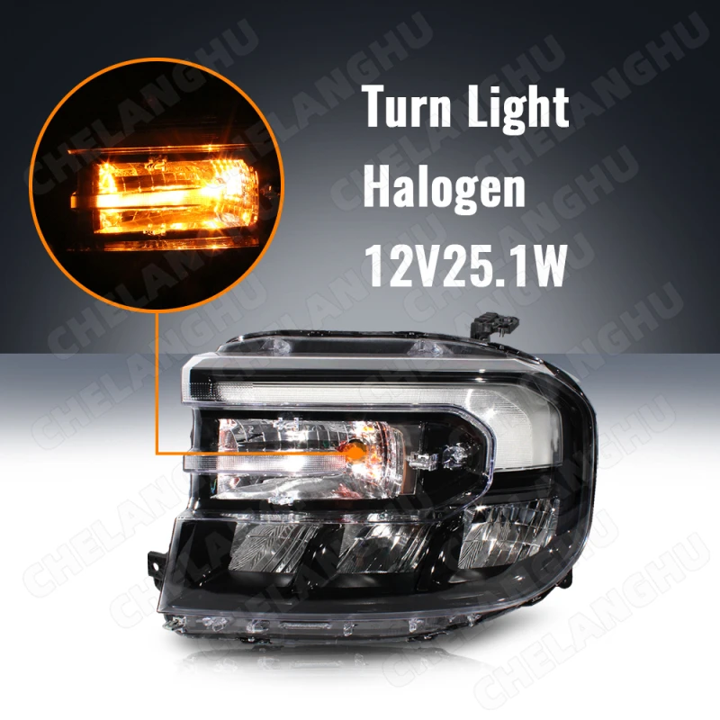 1Pc Left Side LED Front Headlight Lamp For Ford Maverick 2023 2024 DRL Halogen Turn light Car Accessories OEM PZ6Z13008C Black