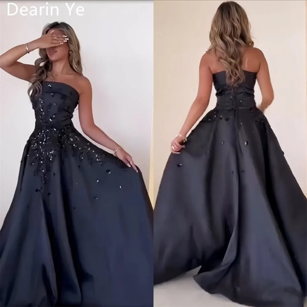 

Customized Saudi Arabia Formal Dress Dearin Spaghetti Strap Ball Floor Length Open Back Skirts Draped Beading Sleeveless Bespoke