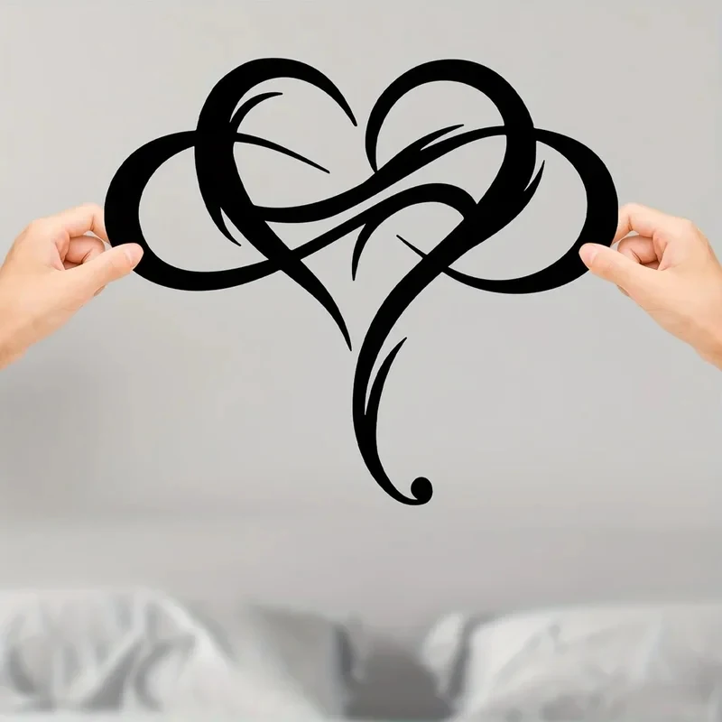 HelloYoung  Infinity Heart Metal Wall Decor Perfect for Home Wedding Bedroom Steel Art Geometric Set Cut Out Love Shape 1PC