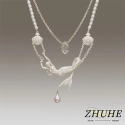 2024 New Mermaid Necklace Vintage Style Men's And Women's Jewelry Party Gift