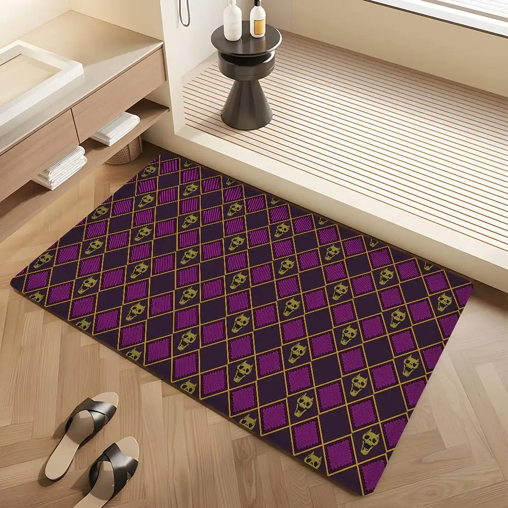 Anime JoJos Bizarre Adventure Entrance Door Mat Washable Non-Slip Living Room Sofa Chairs Area Mat Kitchen Welcome Doormat