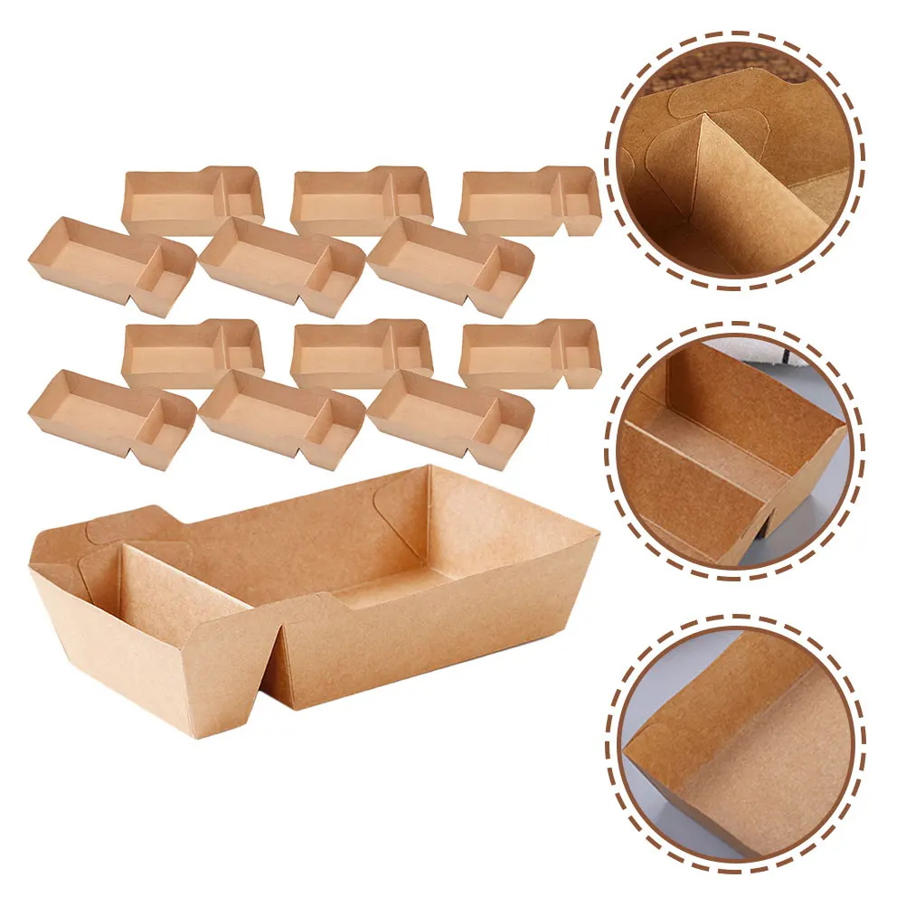 

50pcs Snack Boxes Paper Food Containers 550ml French Fries Chicken Party Supplies Disposable Gift Boxes Packaging