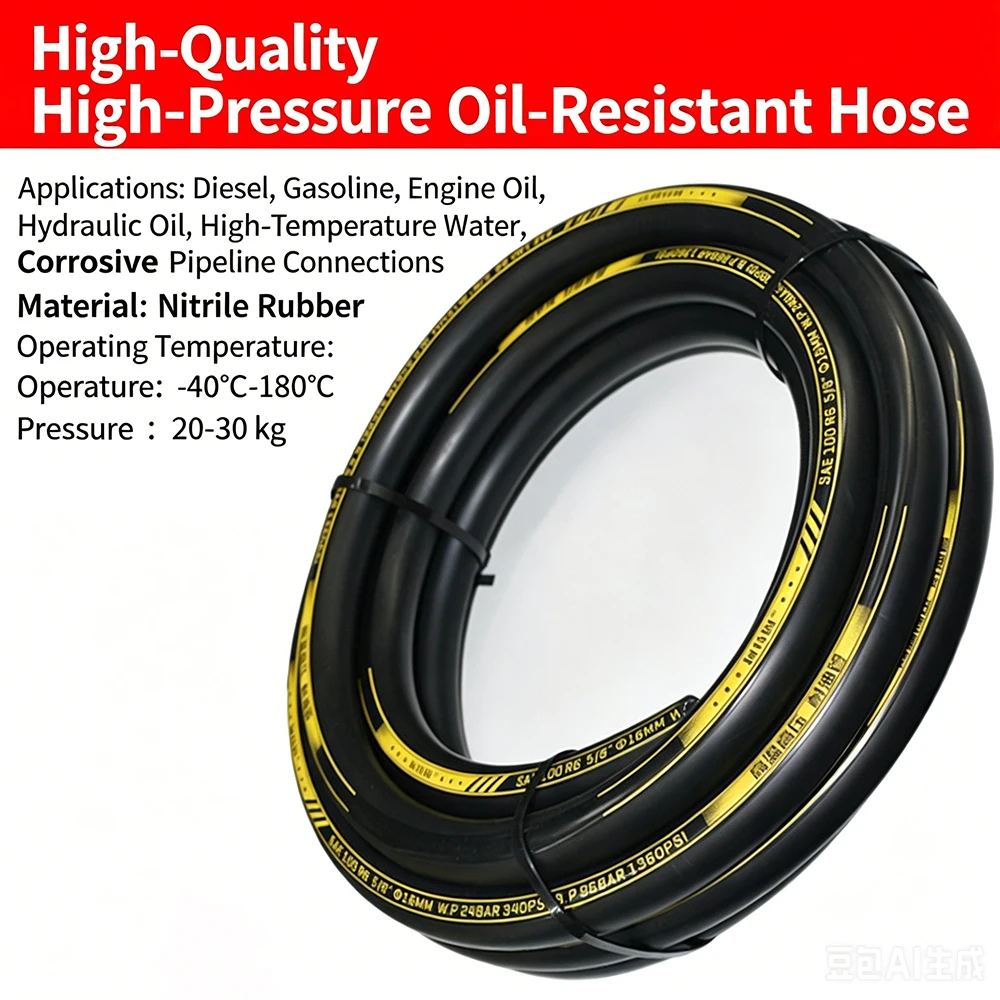 NBR Oil Resistant Rubber Hose Automotive Motorcycle Oil fuel pipe Diesel Intercooler Pipe ID 6.5mm 8mm 10mm 16mm 19mm 22mm 25mm view 2