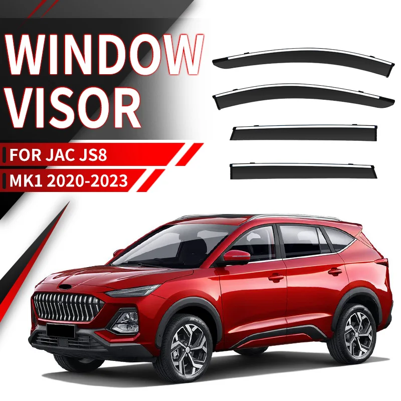 

For JAC JS8 2020-2023 Plastic Window Visor Vent Shades Sun Rain Deflector Guard For JAC JS8 2020-2023