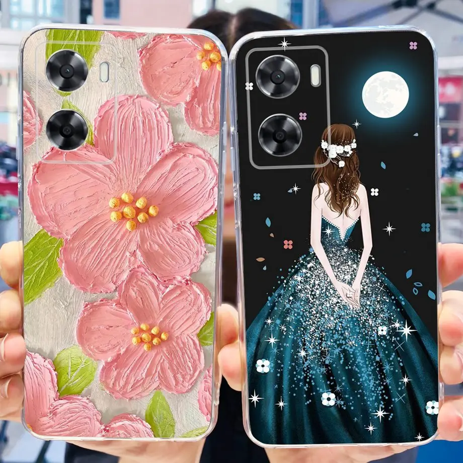 For Oppo A57s A57e A77s 4G Case Capa Silicone Painted Soft Black Cover for Oppo A57 A77 4G 2022 Cover TPU Coque Protective Cases