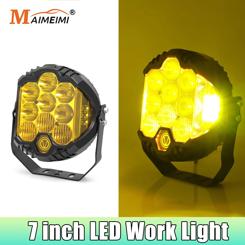 

7-дюймовые ходовые огни 90 Вт для внедорожного дальнего света, боковой шутер, светодиодные фары, прожектор DRL для Lada ATV Jeep Wrangler