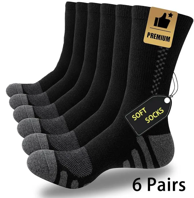 6 Paar sportliche Herrensocken bis zur Wade, atmungsaktive, schweißableitende, rutschfeste, langlebige Sportsocken, stilvolle lange Herrensocken