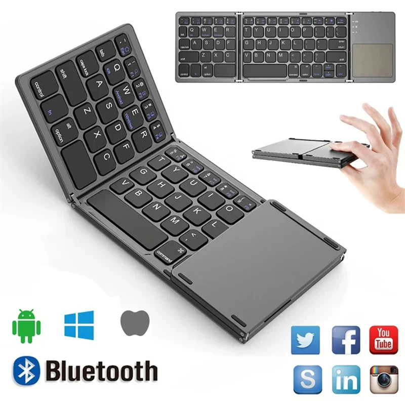 

Wireless Folding Keyboard Bluetooth Keyboard with Touchpad for Windows, Android, Ios,phone,multi-Function Button Mini Keyboard