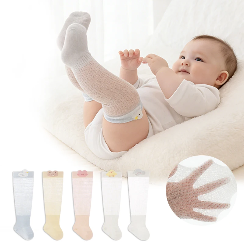 Infant Socks Breathable Mesh Anti-Mosquito Long Baby Socks Breathable Mesh Cotton Socks for Baby Boys Girls Children