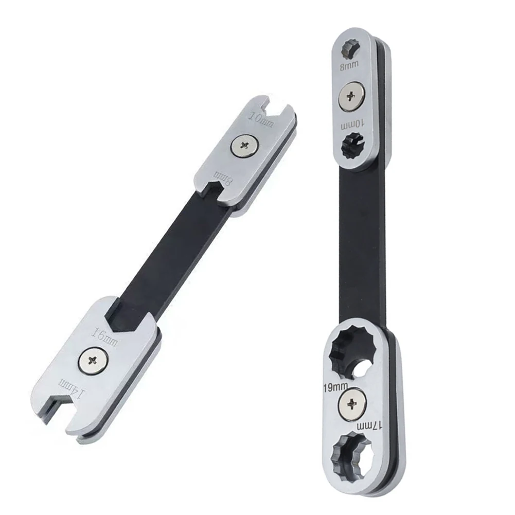 8-in-One Wrench 360 Rotation Wrench Versatile Size Range 360 Degree Rotation Wrench Multitools Tight Space Access