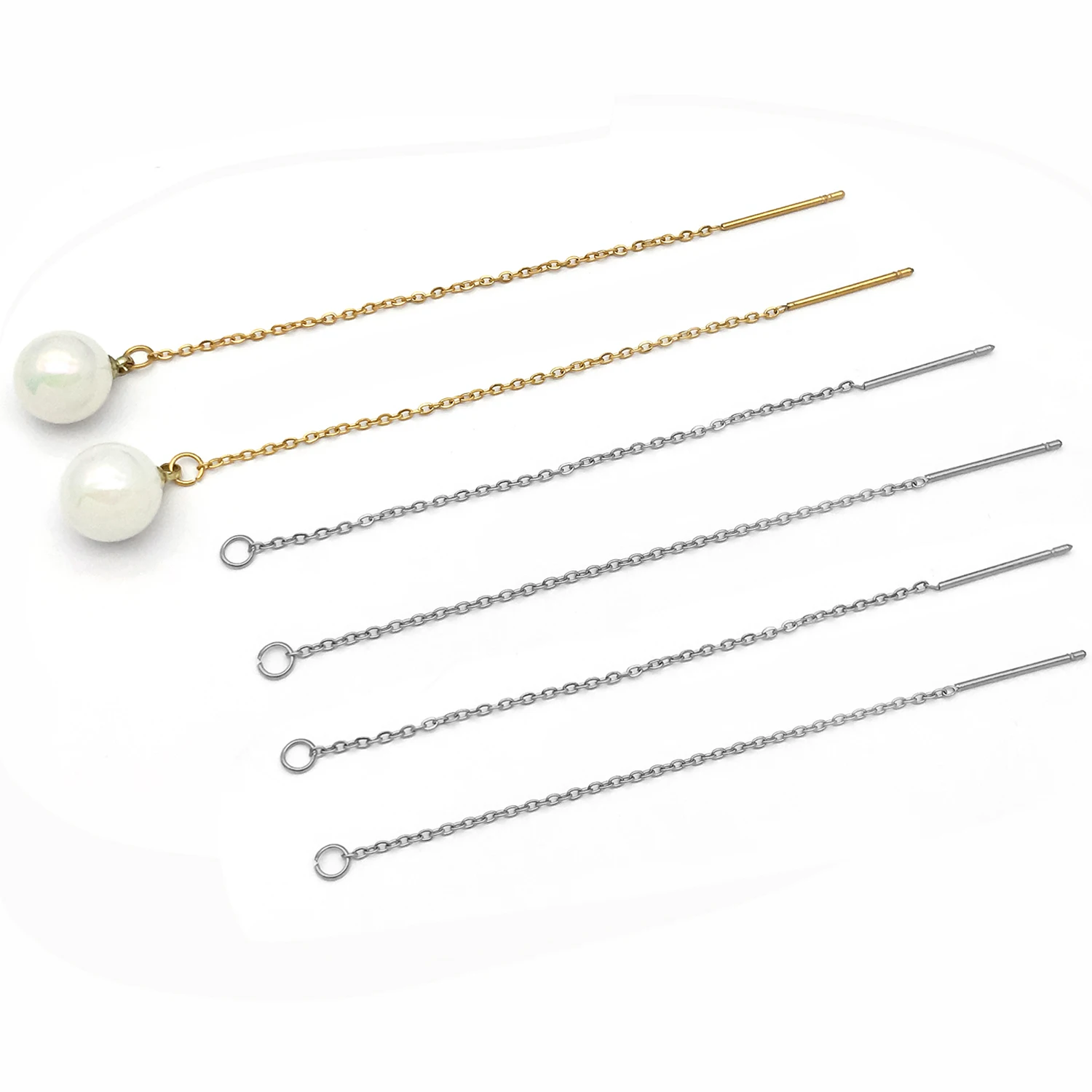 5 stücke 8 cm Edelstahl Lange Quaste Kette Tropfen Ohrringe Ohr Linie Ohrringe Kette Für DIY Schmuck Machen Zubehör
