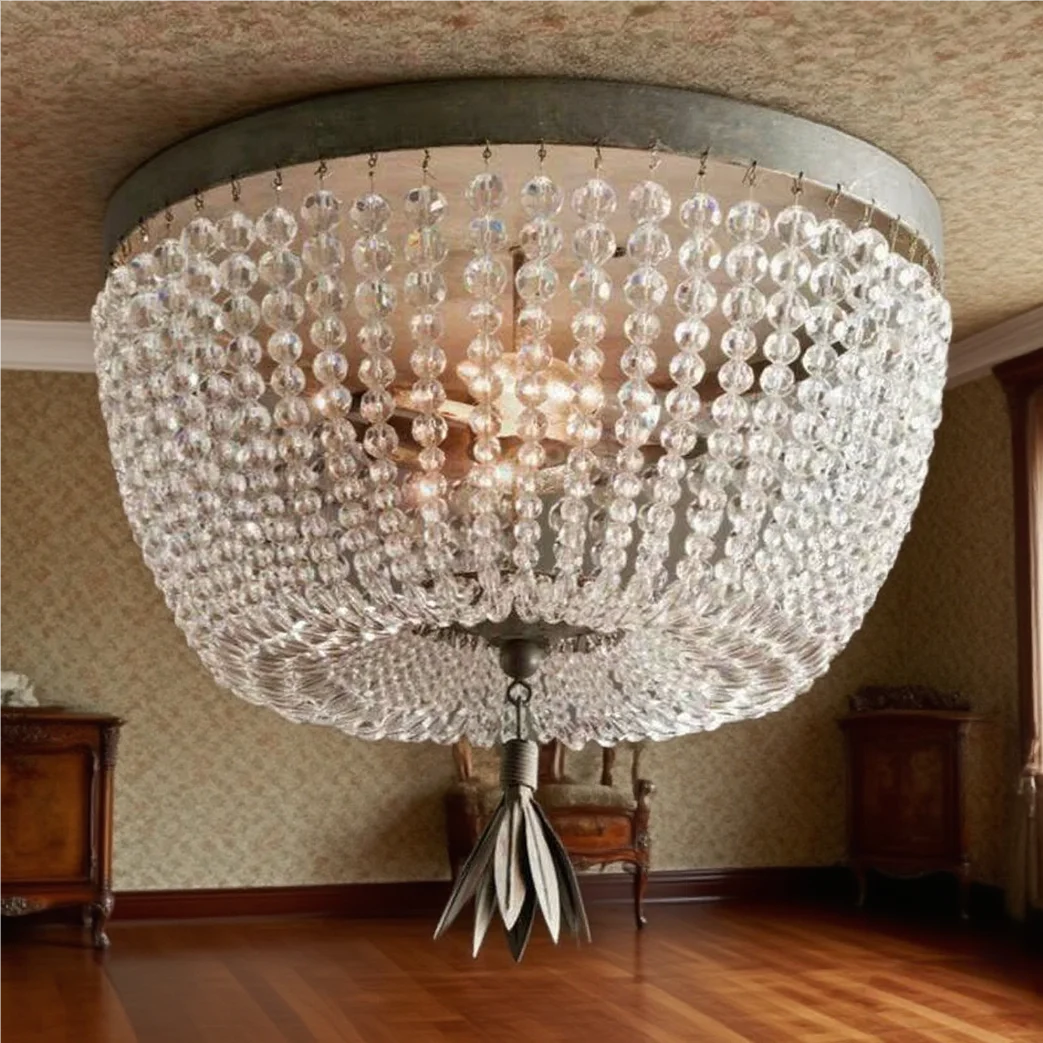 

Легкая роскошная хрустальная люстра в европейском стиле ретро, креативное освещение для спальни, коридора, гостиной, ресторана, индивидуальный декор