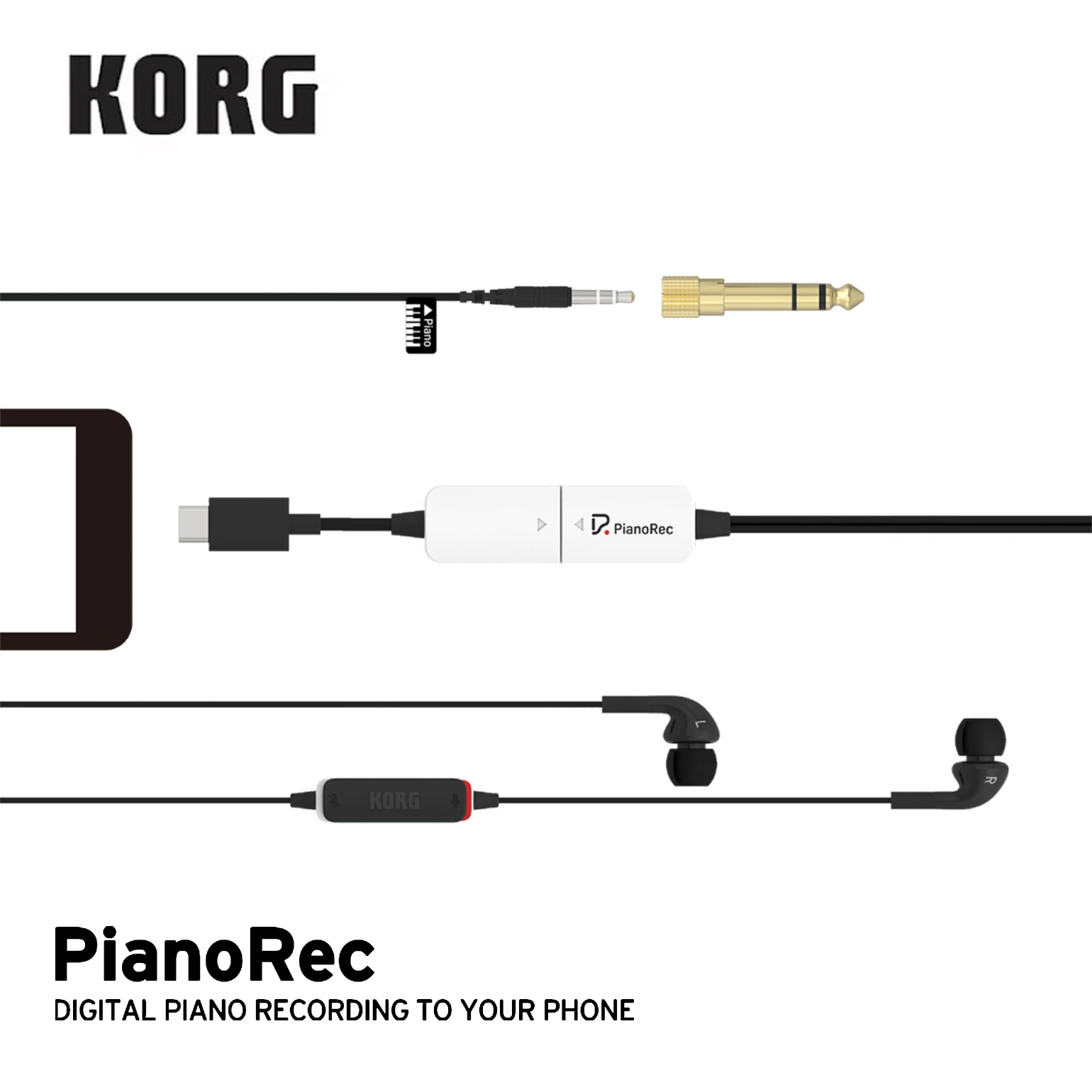 Korg Pianorec registra tarjetas de sonido de piano digital en teléfonos móviles con tres funciones: grabación, escucha, chat