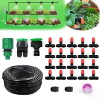 10M-30M Mist Irrigation Kits Plant Watering System, 1/4”Drip Tubing Hose and Two-Ways Connector, Locking Misters, DIY Automatic