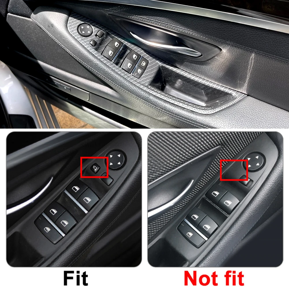 

Fit For BMW 5 Series F10 F11 520d 525d 530d 535i RHD LHD Car Interior Door Handle Carbon Fiber Inner Panel Pull Trim Cover