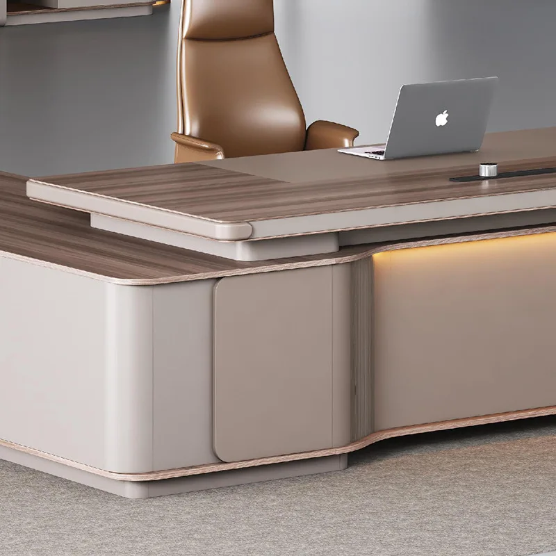 Simple Modern Light Luxury Boss Office Desk and Chair Combination President's Desk Board Type Large Class Desk Leader's Office C
