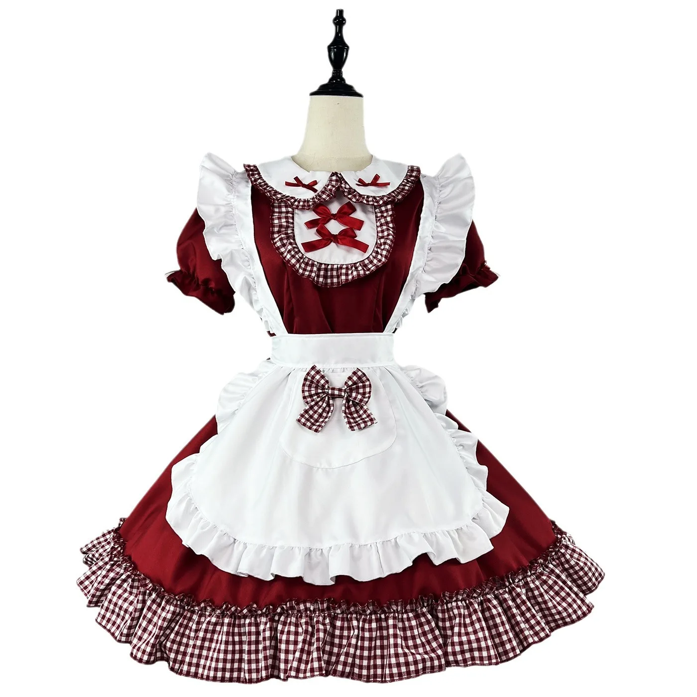 Conjunto de vestido de sirvienta Lolita para niña exótica, traje de Cosplay negro, vestido de mucama de colección Lolita, disfraces de fiesta, S -5XL