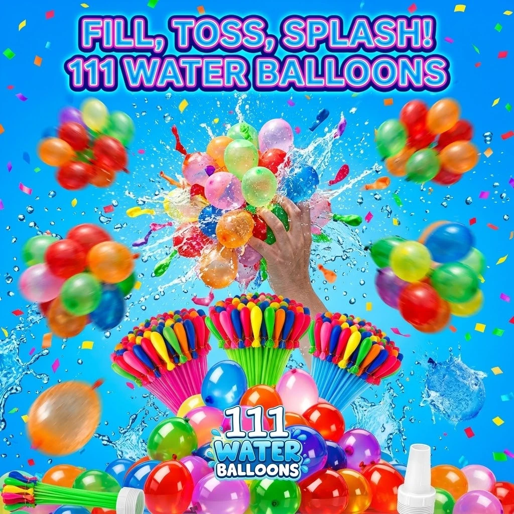 111-teiliges Set Wasserbomben Schnellfüllende Selbstversiegelnde Wasserbälle Sommer Outdoor Garten Familie Team-Kampfspiel Pool Spritz-Spielzeug