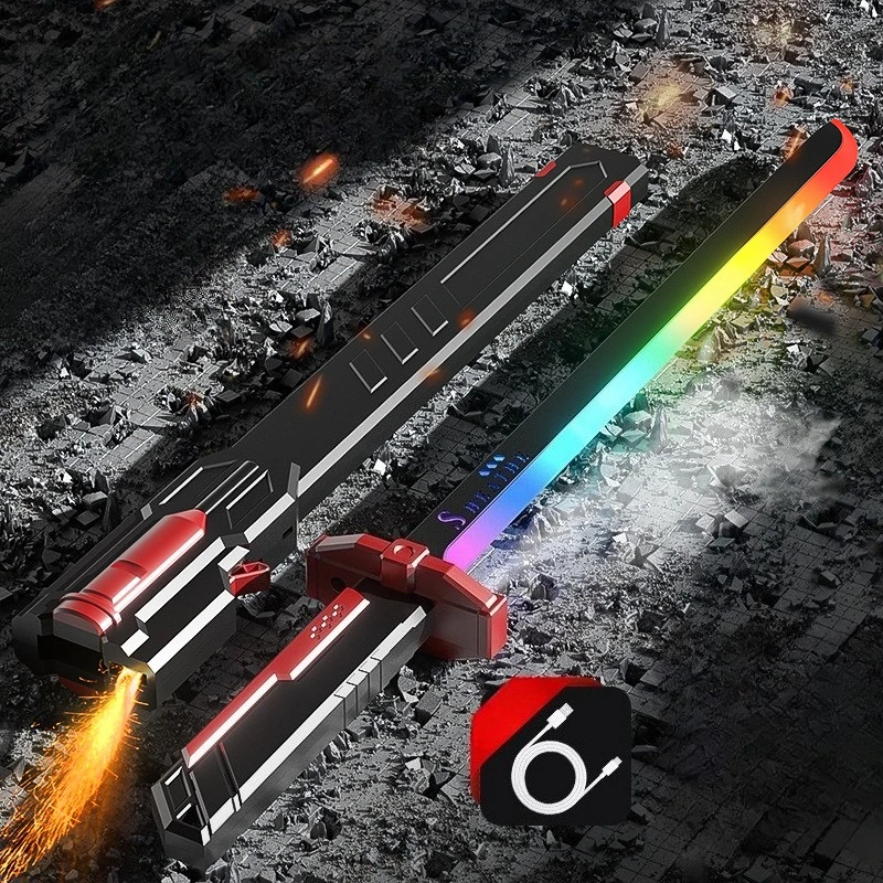 Popular Star Spark Blade Tomahawk Cool Marquee Light Spray Laser Sword Glowing Toy Knife