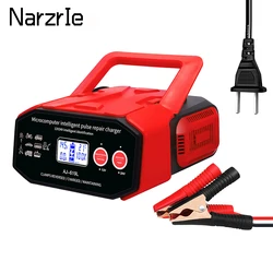 400W Car Battery Charger 12/24V Eu-Plug Pulse Repair LCD Fast Power Charging Wet Dry Lead Acid Digital LCD Display
