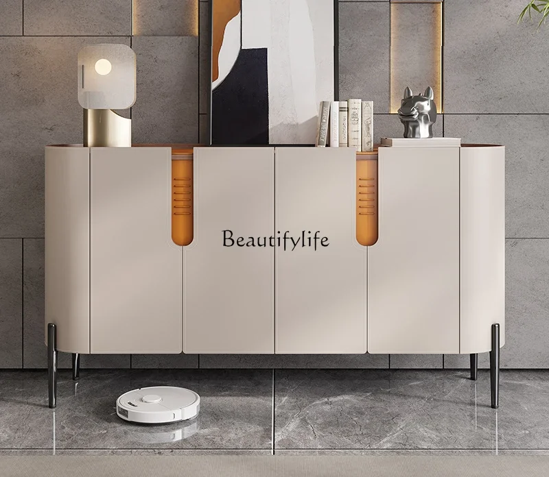 

FG17Saddle skin Modern wall storage Middle antique solid wood entrance High foot solid wood storage cabinet