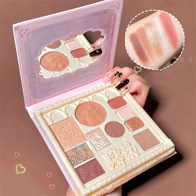 Lace Style Eyeshadow Palette Matte Glitter Highlighter Contour Blush Palette Shiny Eye Shadow Eye Pigments Korea Makeup Cosmetic