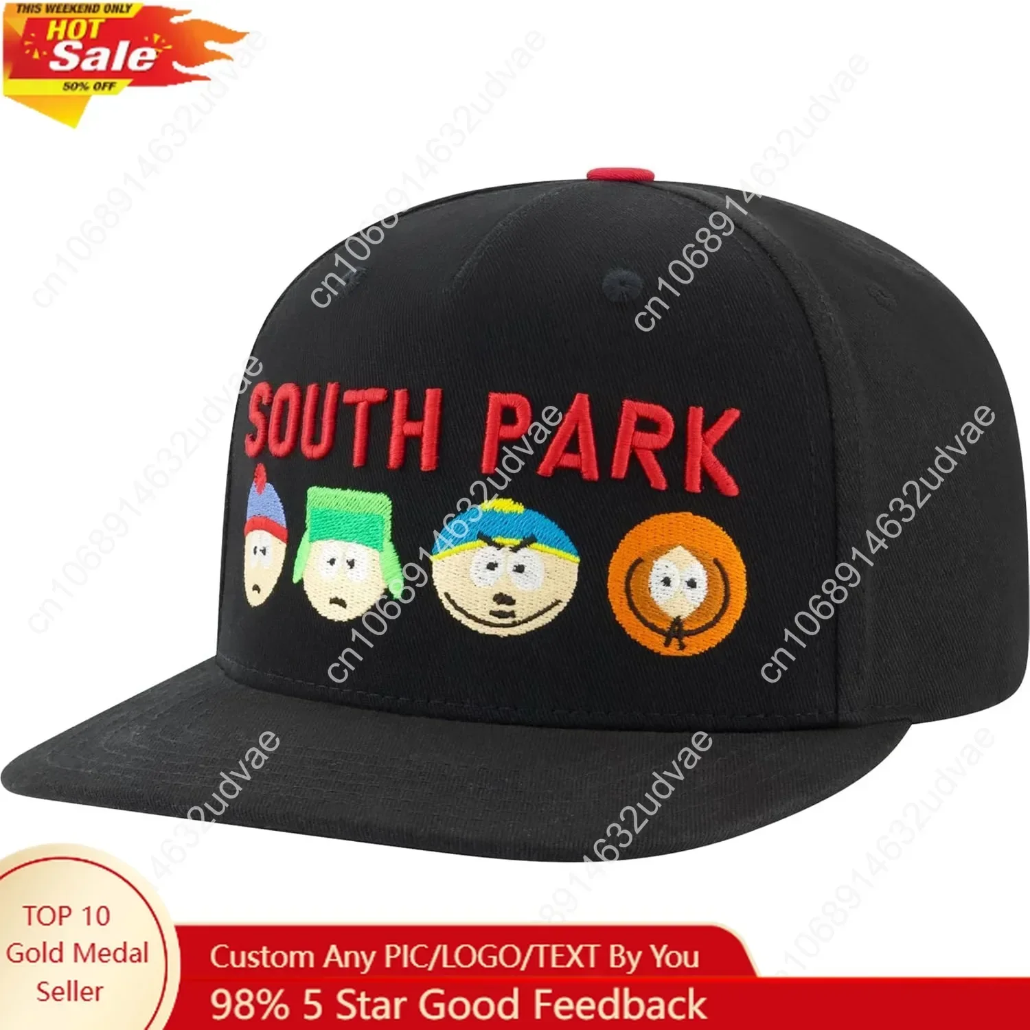 

Concept One South Park Gang 8-bit Style Adjustable Snapback Baseball Hat with Flat Brim