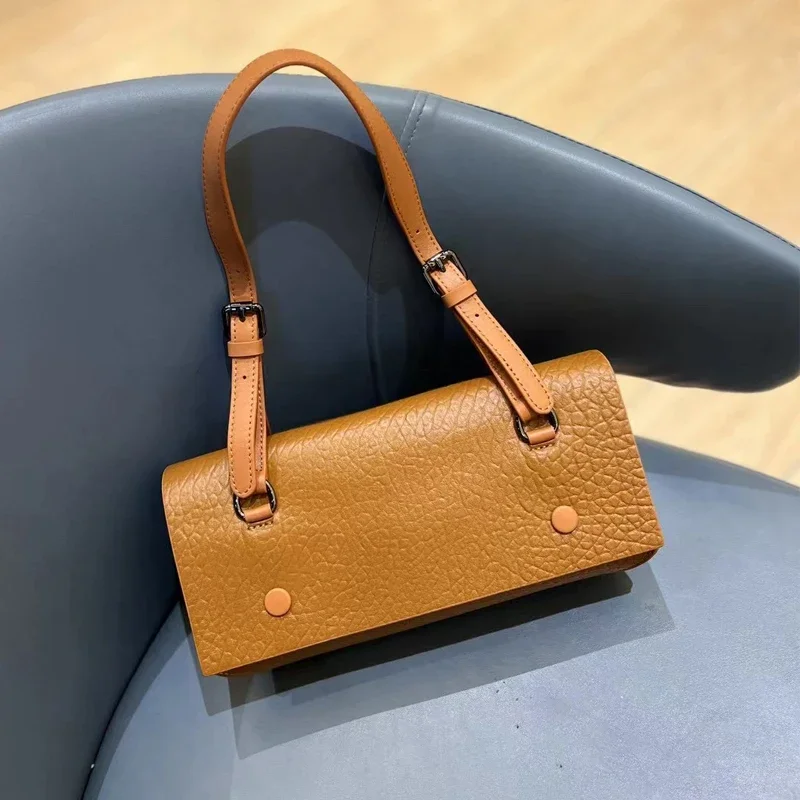 Genuine Leather Shoulder Bag Underarm New Pattern Commute Advanced Sense Handbag Lady  High-Capacity Top Layer Leather