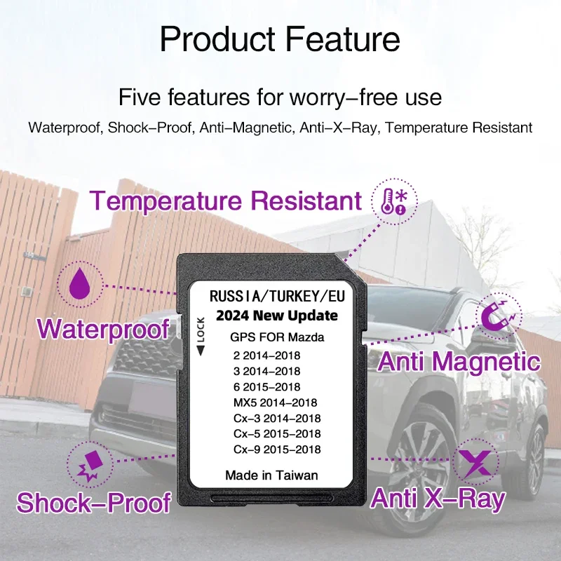 لمازدا 2/3/6/CX3/CX5/CX9/MX5 Car Sat Navi 16GB GPS تحديث خرائط البيانات الجديدة 2024 نسخة خرائط الاتحاد الأوروبي الملاحة بطاقة SD