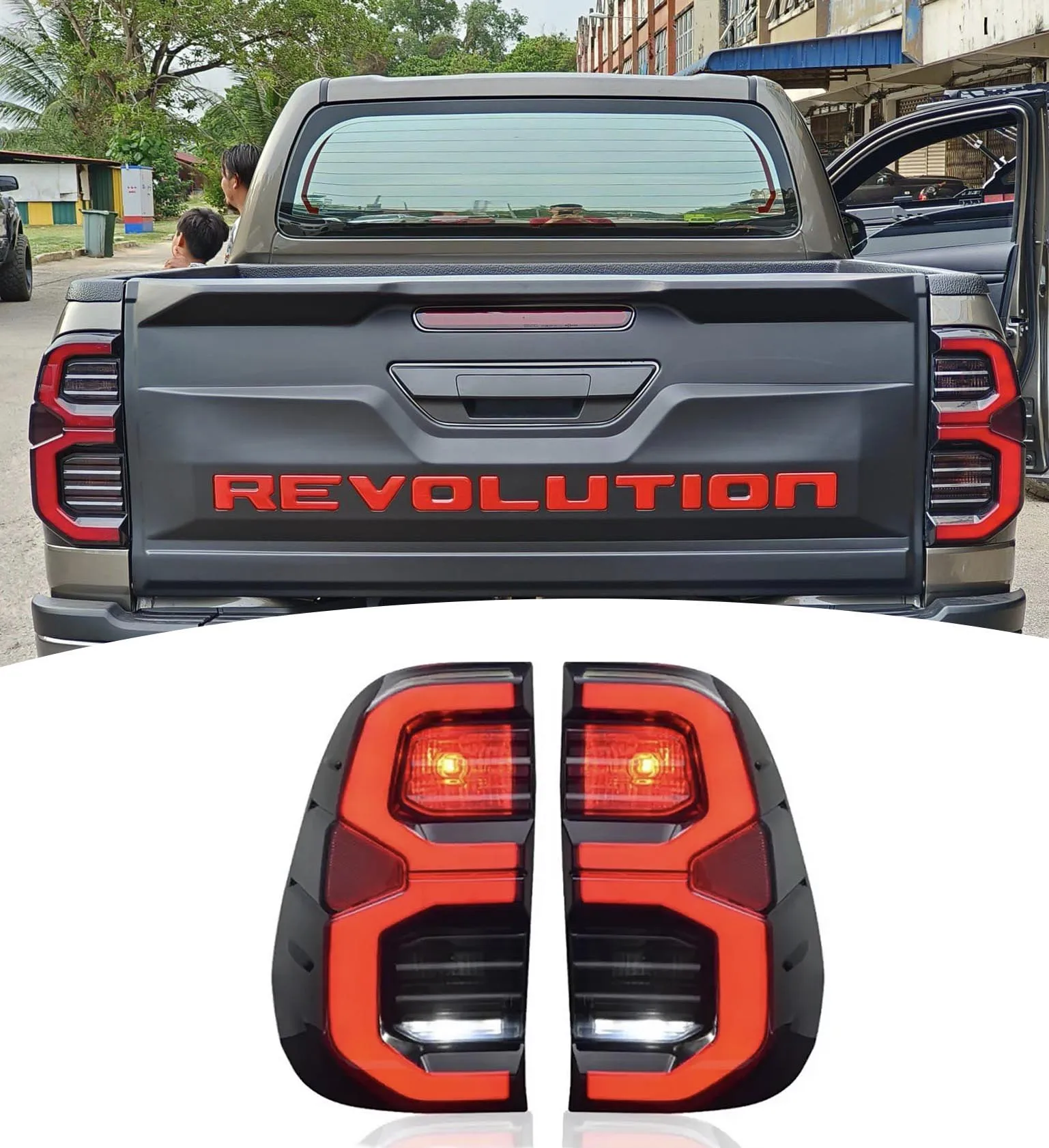 

2PCS Tail Light For Toyota Hilux Revo 2015 -2022 Rear Lamp Brake Reverse Lamp Turn Signal Car LED Taillight