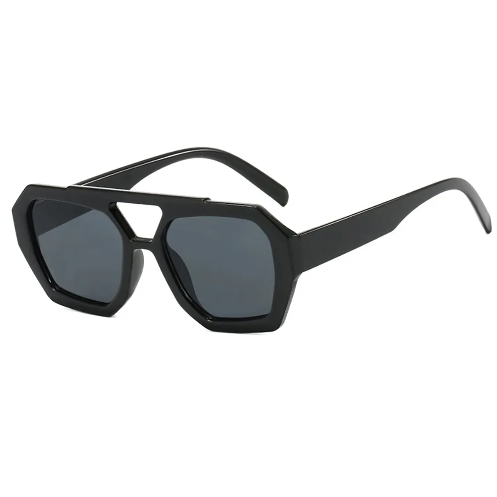 

Big Frame Irregular Square Sunglasses UV400 Double Beam Wide Legs Sun Glasses Punk Leopard Print Retro Trend Eyewear Travel