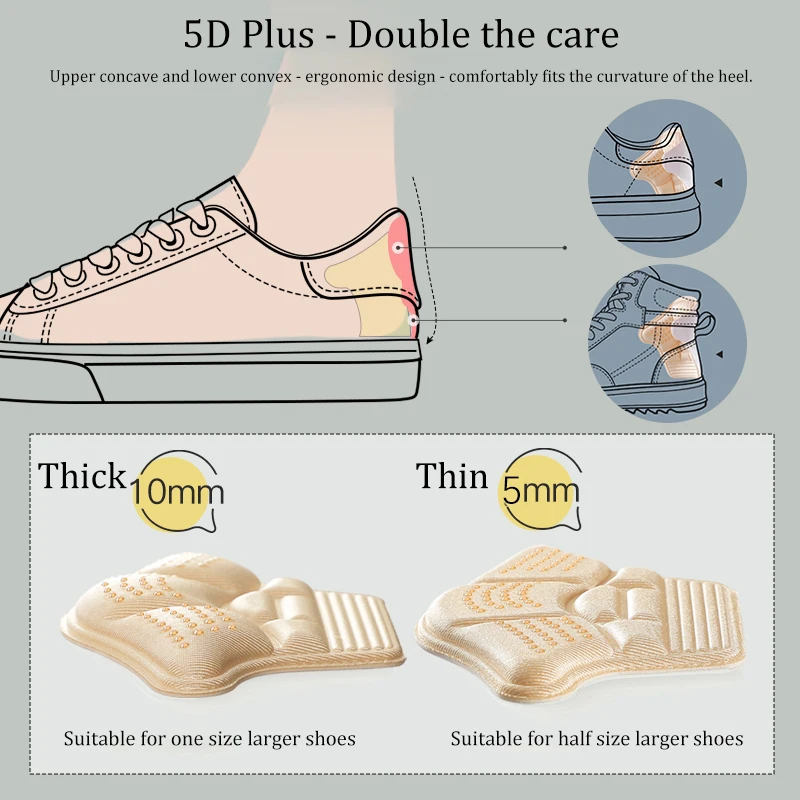 Protetores de Salto Adesivos, Almofadas Anti-Desgaste para Pés, Sapatilhas Palmilhas, Ajustar Tamanho, Inserções Almofada de Salto Alto, Protetores Anti-Desgaste, 4Pcs