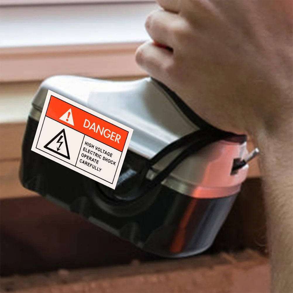 

5Pcs Anti Electric Shake Safety Stickers High Visibility English Warnings for Industrial Electrical Hazards Sticker Roll