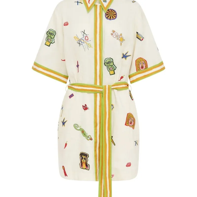 Casual Print Shirt Cardigan Versatile Dress Elegant Atmosphere New Hot Sale Of The Season dresses 2025 women Short Mini skirt