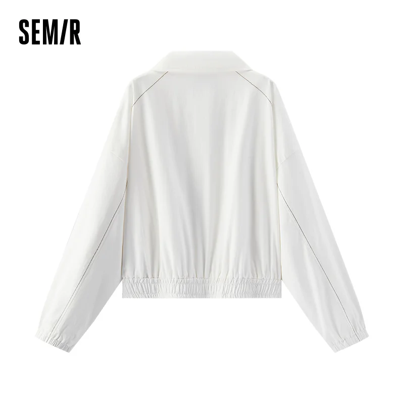 Semir Damenjacke 2026 Frühling Neu Weiß Kurz Locker mit Ziernähten Petite Cool Stylisch Vielseitig Lässig Alltagstauglich Oberteil