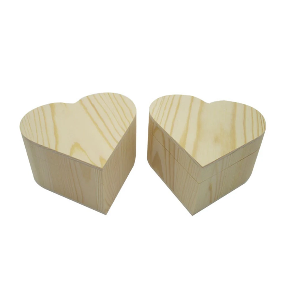

Heart Shaped Necklace Gift Box Wooden Jewelry Boxes for Friends Watches Cases Bridesmaid Elegant Retro Valentine Christmas