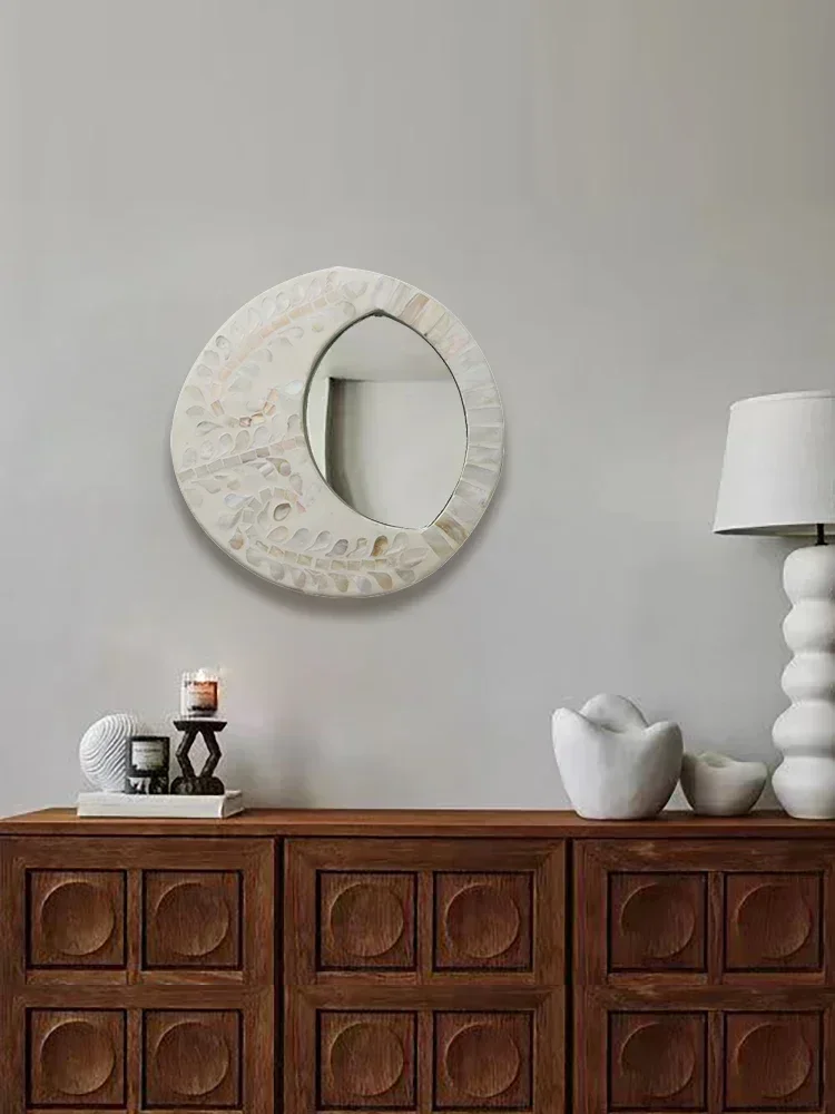 Original Imported Shell Cosmetic Mirror Creative Bedroom Dressing Table Hanging Desktop Princess Mirror Decorative Mirror