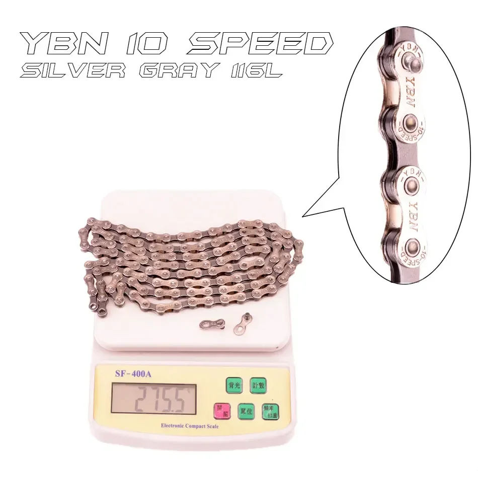 Free Shipping YBN X12L X10 X10sl X9sl X11sl Bicycle Chain 9 10 11s Gold Mountain Road Bike 116 Length