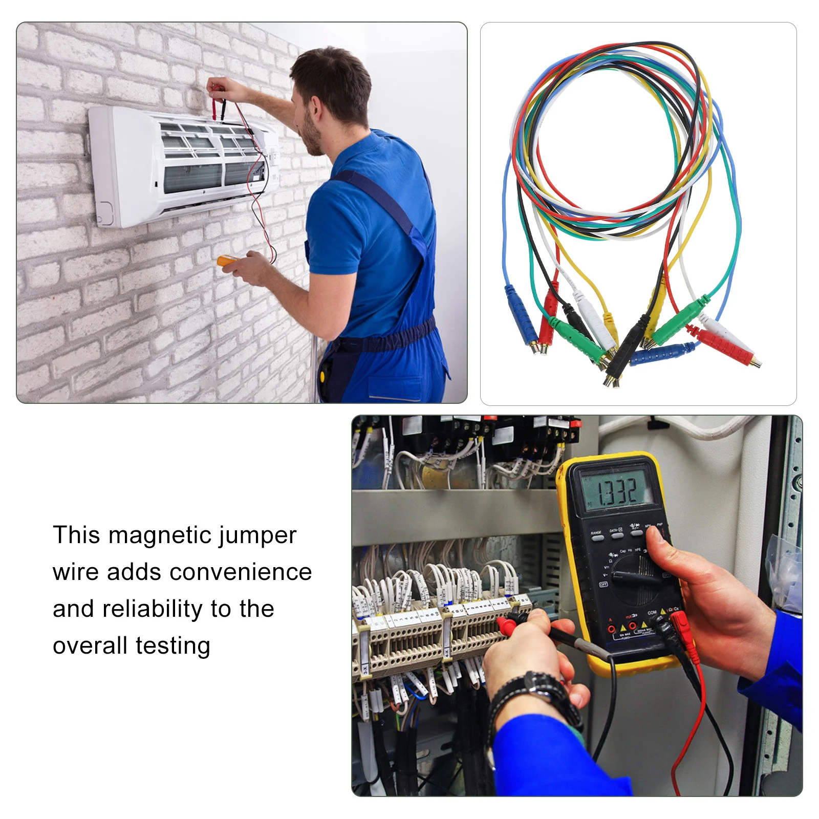 1Set Kabel Uji Magnetik 20awg Kabel Jumper Silikon Fleksibel untuk Pengujian Tegangan Rendah dan Multimeter