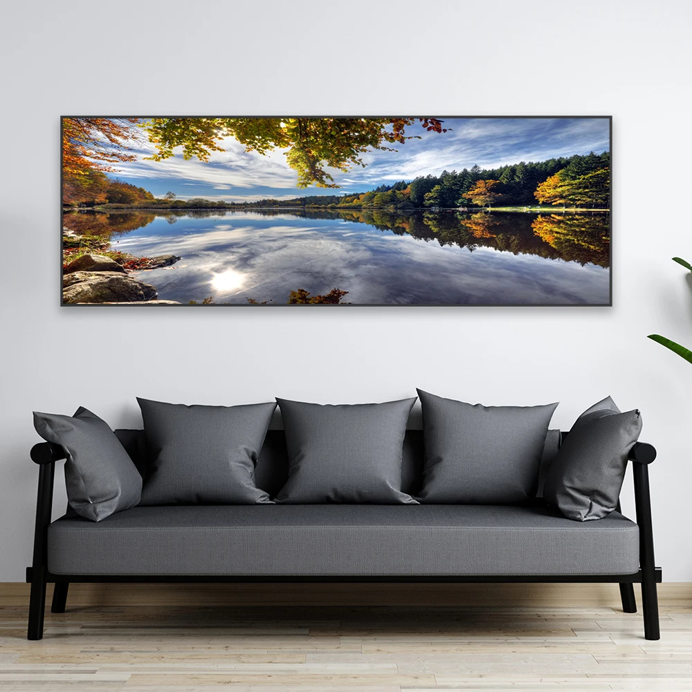 Germany Lake Water Autumn Nature Landscape Canvas Painting Deininger Weiher Scenery Prints Large Poster Living Room Decor