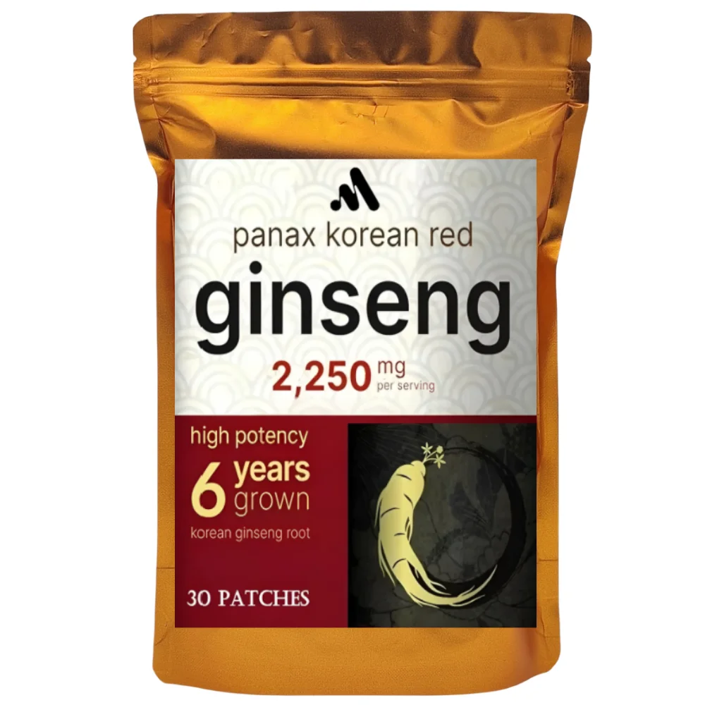 Panax Ginseng Transdermal Patches Korean Red Panax Ginseng, Focus & Immune Support 30 Patches