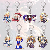 Hot Anime Fate Q Version Keychain Cosplay Character Saber Archer Lancer Pendant Car Key Ring Bag Accessories Charm Jewelry Gifts