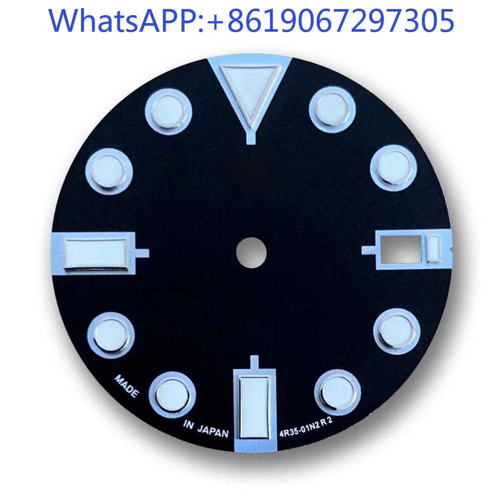 Classic Black Matte Colorful Markers Watch Dial Suitable for NH35/36 Automatic Movement Green lume nh35 case Mod Parts